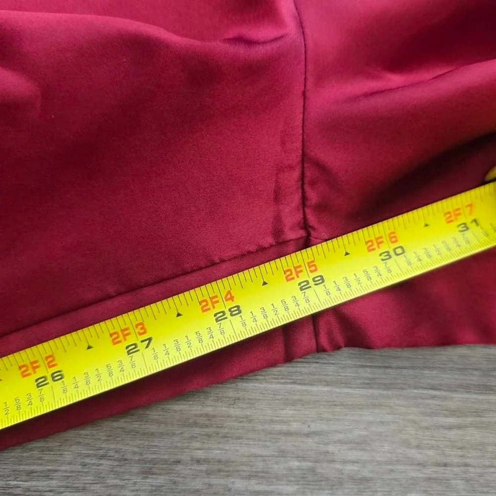 Vintage Avon Coquette Ruby Red Satin PJ Set Camisole & Wide Leg Pants Medium